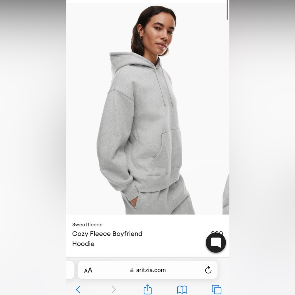 TNA aritzia cozy fleece boyfriend fit sweatshirt